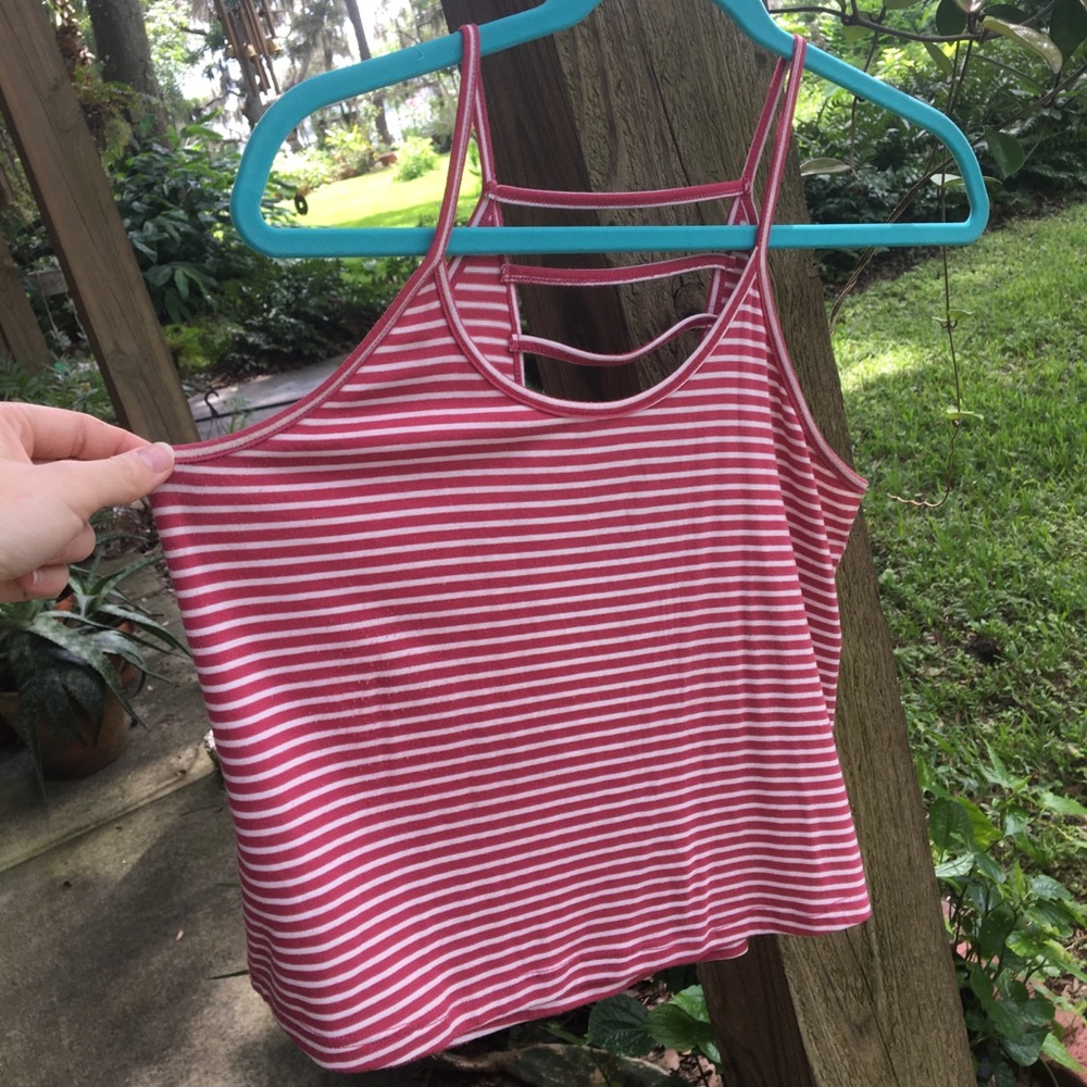 Red Striped Spaghetti Tank
